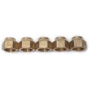 LTWFITTING Brass 3/4" OD Flare Short Forged Nut,Brass Flare Tube Fitting(Pack of 5)