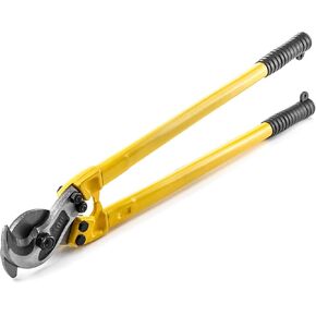 QWORK 24 Inch Shear-Cut Cable Cutter - for Soft and Hard Steel Cable, Wire Rope