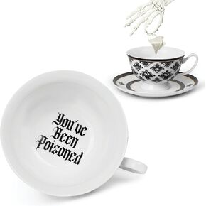 You've Been Poisoned Tea Cup and Saucer Set - Witchy Gifts, Goth Gifts For Women, Spooky - Funny Gifts For Women, Female Friend Gift Ideas, Funny Mug