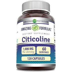 Amazing Formulas Citicoline 1000mg Per Serving 120 Capsules (Non-GMO,Gluten Free) - Supports Focus and Clarity - Supports Learning and Cognitive Functions (120 Capsules)