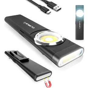 KLARUS E5 Rechargeable COB Work Light, 470 Lumens Mini Flat EDC Flashlight with Magnetic Base and Buckle Clip. Suitable for Maintenance, Camping, Hiking, Emergency, etc