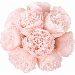 2 Bouquet Peonies Off White Artificial Flowers 10 Heads Artificial Peony Fake Silk Faux Bouquets for Home Office Wedding Table Centerpieces Party Festival Bar Decoration