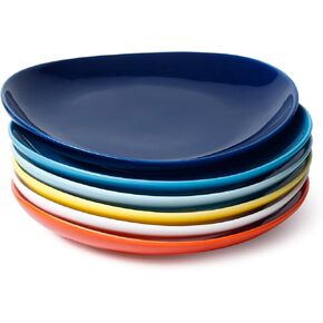 Sweese Porcelain 7.8 Inch Dessert Plates Set of 6 - White Salad Plates, Appetizer Plates, Small Plates - Dishwasher, Microwave, Oven Safe, Smooth Glaze, Scratch Resistant