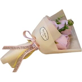 3 Heads Rose Bouquet Flower Petals Valentine Day Gifts for Women Mom Wife Best Friend Girlfriend Her, Birthday Christmas Valentine's Day from Daughter (Pink)