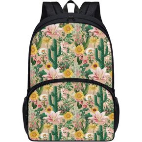 Highland Cow Sunflower Tribal Print Highland Cow Backpack Kids Teens Large Capacity School Bag 17inch Daypack Travel Rucksack Bookbag