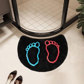 Quadrant Curved Bath Mat, Semi Circular Shower Mat,Microfibre Corner Shower Mats Non Slip, Fluffy Washable Cute Bath Mat Rug