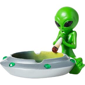 Sitting Smoking Alien with Galaxy Interior Design 4.5" Ashtray