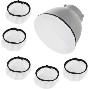 Cosmos 6 Pcs Standard Reflector Diffuser Cover 7" / 18cm Soft Cloth Diffuser Light Cover Reflector Cover for Photography Video Studio Strobe Standard Reflector Flash Light (6 Colors)