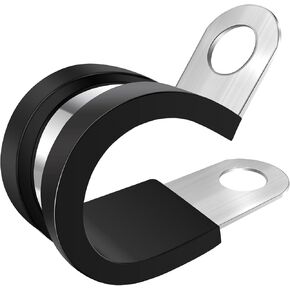20 Pack 1/2 Inch Pipe Clamps - Professional 304 Stainless Steel Cable Clamps, Rubber Insulated Cinch Clamps for Plumbing, Industrial, and Furniture Installation