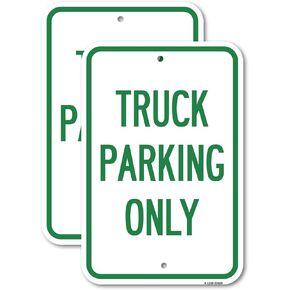 (2 Pack) Reserved Parking Sign Truck Parking Only | 12" X 18" Heavy-Gauge Aluminum Sign | Rust Free Aluminum, Weather Resistant, Waterproof, Fade Resistant, 2 Pre-drilled Holes