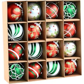 2.36’’ Christmas Balls Ornaments - 30PCS Plastic Christmas Tree Ornaments Balls, 2024 Christmas Ornaments, White Green and Red Hanging Decorations, Shatterproof Ornaments for Christmas