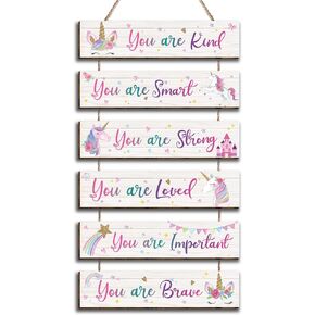 HIWERAN 6 Pcs Construction Truck Decor Kids Room Decor, Construction Truck Inspirational Positive Quotes Wall Art Decor Hanging Plaque Sign for Teens Children Bedroom Princess Toddler Room-18