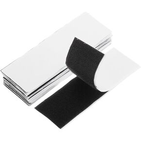 uxcell 6x2 inch Hook and Loop Strips with Adhesive, 20 Set Double-Sided Fasten Mounting Tape for Sewing DIY Crafting Black
