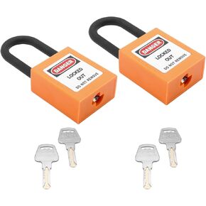 3PCS Lockout Tagout Locks Safety Padlock Loto Locks Keyed Alike PA Lock Out Tag Out Steel Shackle Small Luggage Padlocks Blue