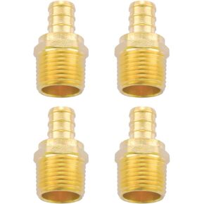 Litorange Lead-Free Brass 1/2" x 1/2 inch NPT 4 Pack PEX Female Adapter Threaded Barb Crimp Fitting