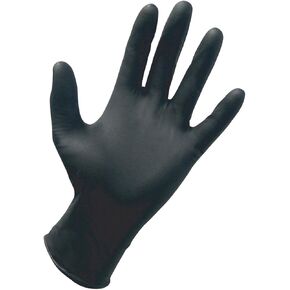 SAS Safety 66544 Professional Nitrile Powder-Free Exam Grade Gloves, Black, X-Large, 100-Pack