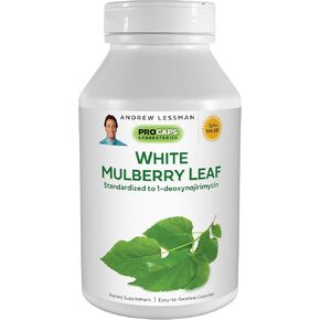 ANDREW LESSMAN White Mulberry Leaf with Cinnamon 360 Capsules - Standardized White Mulberry Leaf with Cinnamon Bark Extract.