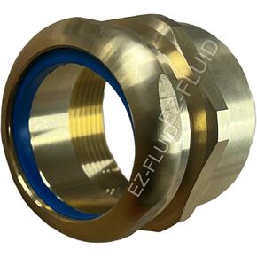 EZ-Fluid 1-1/2" FIP x 1-1/2 "OD Slip Joint Connection Brass Heavy Duty Waste Male Trap Adapter,Under Sink Waste Drain Line Connector with Brass Nut and Heavy Duty Blue Washer(1)