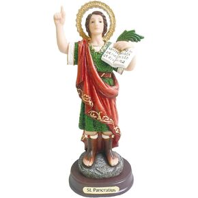 San Pancracio Statue Catholic. Saint Pancras of Rome Pancratius Sculpture (8 Inch)