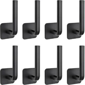 INCREWAY Curtain Holders Hooks, 8Pcs Decorative Wall Mounted Drapery Tiebacks, Self Adhesive Drapery Curtain Tiebacks, L Shaped Curtain Hooks for Home Curtain Decor,White