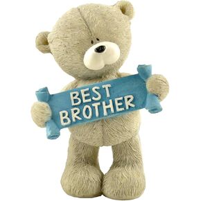 Resin Bear Figurines Cute Cub Holding Best Brother Banner Decorations Great Gift for Your Brother