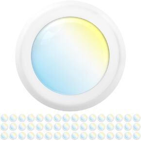 Sunco 48 Pack 5/6 Inch LED Disk Lights, Flush Mount Disc Recessed Ceiling Can Lighting, 850 LM, Selectable CCT 3000K/4000K/5000K/6000K/6500K, Dimmable, 12W=65W, Damp Rated ETL