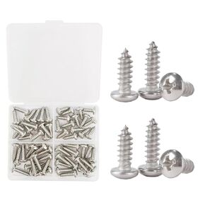 30 pcs M3 x 45mm Phillips Pan Head Self Tapping Screw Assortment Kit with Storage Box,Stainless Steel 304,M3x45(30), Silver
