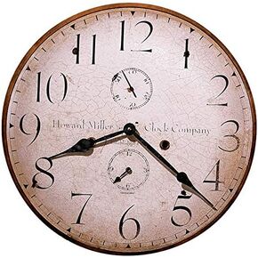 Howard Miller Original III Wall Clock 620-314 – Fade Resistant Inks, Antique Dial Mount on Laser-Cut 0.25" Thick Panel Base, Black Hands, Quartz Movement