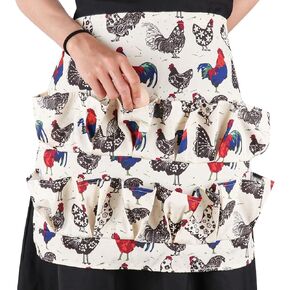 Egg Apron, Egg Collecting Apron for Chicken Duck Goose Eggs, Chicken Egg Apron for Housewife Farmhouse Kitchen Restaurant Parent-Child Activities, Adult 12 Pockets