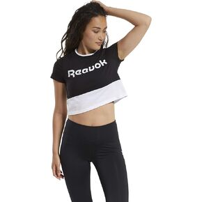 Reebok Women's Training Essentials Linear Logo Short Sleeve Crop Top