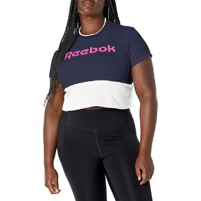 قميص نسائي قصير الأكمام بشعار خطي من Reebok