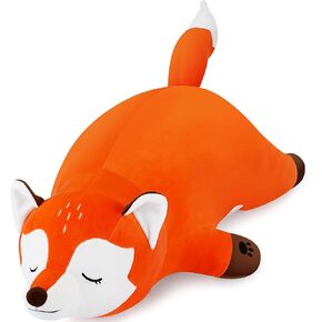 30'' Giant Foxy Plush Stuffed Animal- Fox Plush Pillow, Orange Fox Plushies, Large Sleeping Fox Plush Toy, Cute Hugging Plush Pillow, Room Decor Christmas Birthday Gifts for Kids Girls Boys