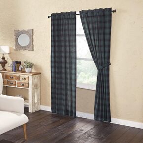 VHC Brands, Pine Grove Plaid Curtain Valance, Green, 16x90