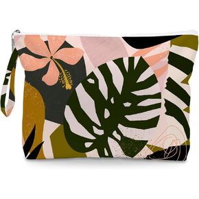 Cosmetic bags, toiletries bags, waterproof large capacity travel makeup bags, zipper bags for women, girls, sisters, friends, home sweet family logo eucalyptus palm leaves