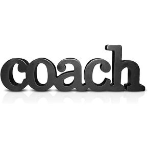 Coach Wood Word Silver Pen | Wood Words ChalkTalk Sports | Coach Gift | Shelf Desk Décor | Ready to Autograph