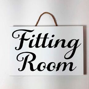 POMOTER Rustic Wood Sign 8x12 Inch Wooden Wall Art Decor,Fitting Room Sign Boutique Retail Clothing Store Men Or Women