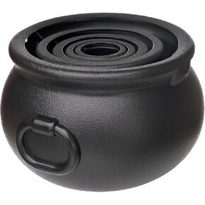 5 in 1(11",7.4", 5.5", 3.7", 2.8") Package Large Black Plastic Witch Cauldron Kettle, Candy Holder, Party Favor Decoration for St. Patrick’s Day & Halloween