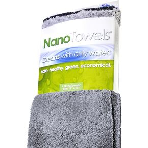 Nano Towels - The Amazing Eco Cloth That Cleans Virtually Any Surface with Only Water. No More Paper Towels Or Toxic Chemicals. 4-Pack (14x14, Grey)