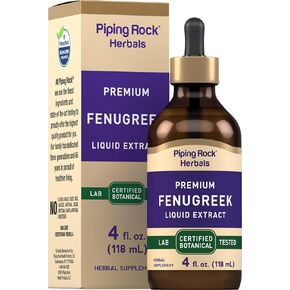 Piping Rock Fenugreek Liquid Extract | 4 Fl Oz | Vegetarian, Alcohol Free Supplement | Non-GMO, Gluten Free Tincture Drops