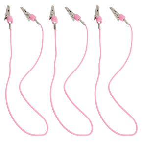 HEMOTON 3pcs Silicone Scarf Metal Clips Dinner Supply Napkin Bib Holders Napkin Clips for Dentist Bib Holder Neck Lanyard Pink Bib