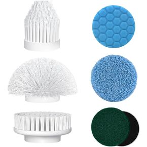 Replaceable Brush Heads Set for Model ECB 881, 7 Pcs, Replacement Heads for Kecoreay Power Shower Scrubber