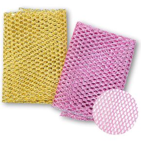 Unha's Non-Scratch Scouring Pads - Heavy Duty Dish Scrubbers, Odorfree, Long Lasting Dish Cloth, All-Purpose for Dish Washing Scurbs - Made in Korea (6 Pack) (Pack of 2)
