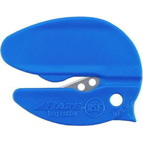 Pacific Handy Cutter BC347 Bag Cutter, Box of 12, Easily Cuts Plastic Bags, Plastic Wrap, Paper, and Tape, Safely-Concealed Stainless Steel Blade, Safe for Food Service, Blue