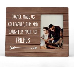 FONDCANYON Chance Made Us Colleagues Picture Photo Frame, Colleague Going Away Picture Frames, Retirement Gift Goodbye Farewell Gift New Job Gifts For Coworkers Friend Team Member(4x6 Inch Photo)