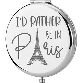 KEYCHIN Eiffel Tower Pocket Mirror Visit Paris Gifts I'd Rather Be in Paris Compact Makeup Mirror France Souvenir Visit Paris Gifts (in Paris-S)