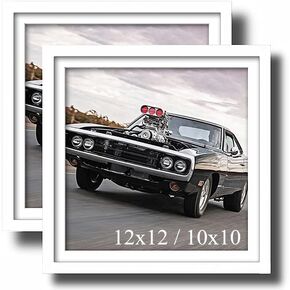 NIHO-JIUMA Picture Frame for 30x30 cm/12x12 in Diamond Paintings, Diamond Art Canvas Pictures Frame, Solid Wood Frame with Plexiglass 2 Pack