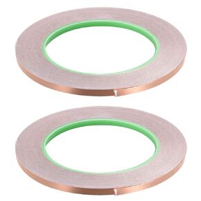 Copper Foil Tape Conductive Adhesive Double Sided, [for EMI Shielding, Stained Glass, Paper Circuits, Grounding] - 3/16"/98ft/2 Roll
