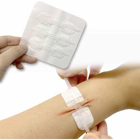 Emergency Wound Care Closures Band Aid, Zip Repair Without Stitches Sutures Adhesive Bandages for First Aid, White,3 Pcs (70 * 22mm)