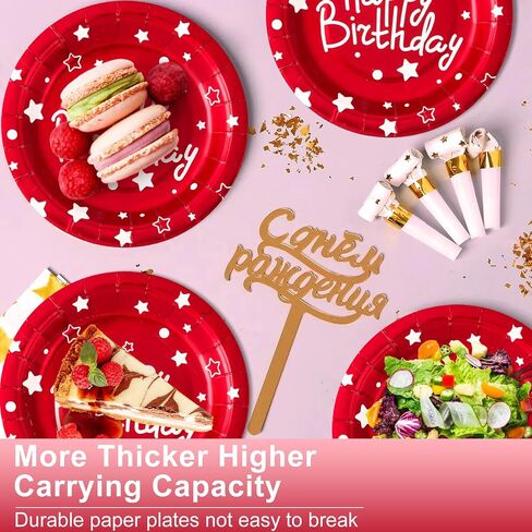 Happy Birthday Party Paper Plates, Colorful Dessert Plates, 7 INCH 50 PCS Party Supplies Cake Plates, Five Colors Foil Polka Dots Paper Plates for Birthday, Party Decorations in Saudi Arabia