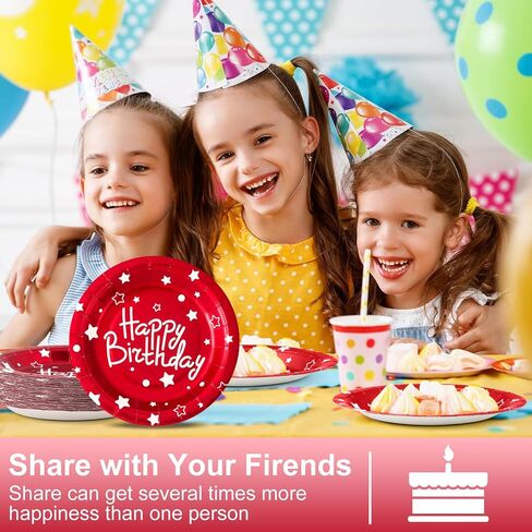 Happy Birthday Party Paper Plates, Colorful Dessert Plates, 7 INCH 50 PCS Party Supplies Cake Plates, Five Colors Foil Polka Dots Paper Plates for Birthday, Party Decorations in Saudi Arabia